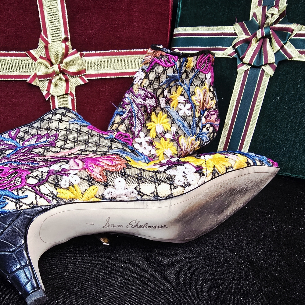 Floral Embroidered Ankle Boots - image 4